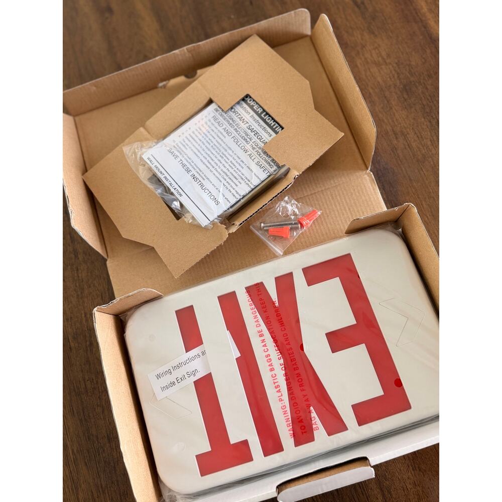 Cooper All-Pro Thermoplastic LED Exit Sign APX7R RED LETTERS 25Watt 120/277 V - Picture 3 of 3